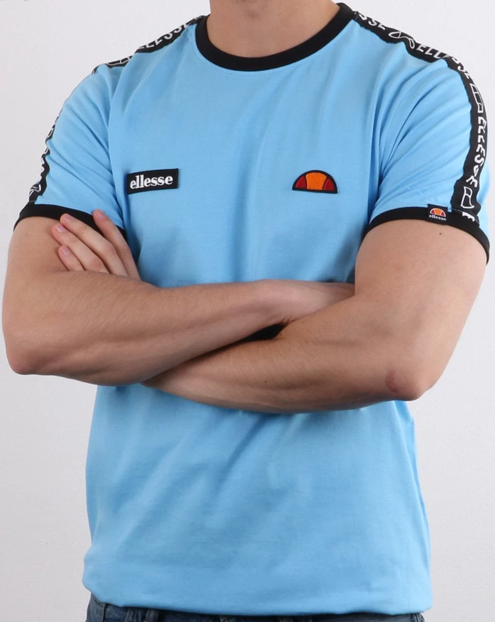 Ellesse Taped T Shirt Sky Blue - Image 3
