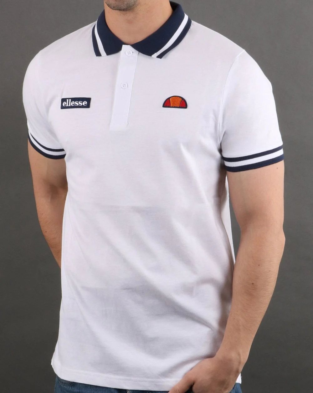 Ellesse Tipped Polo Shirt White - Image 2