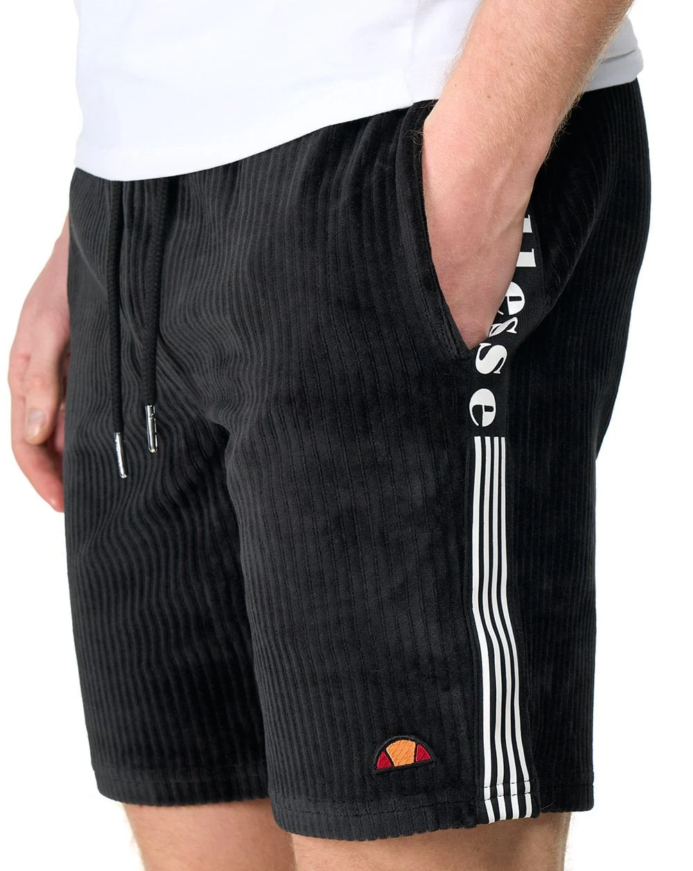Ellesse Tomatro Velour Shorts Black - Image 3