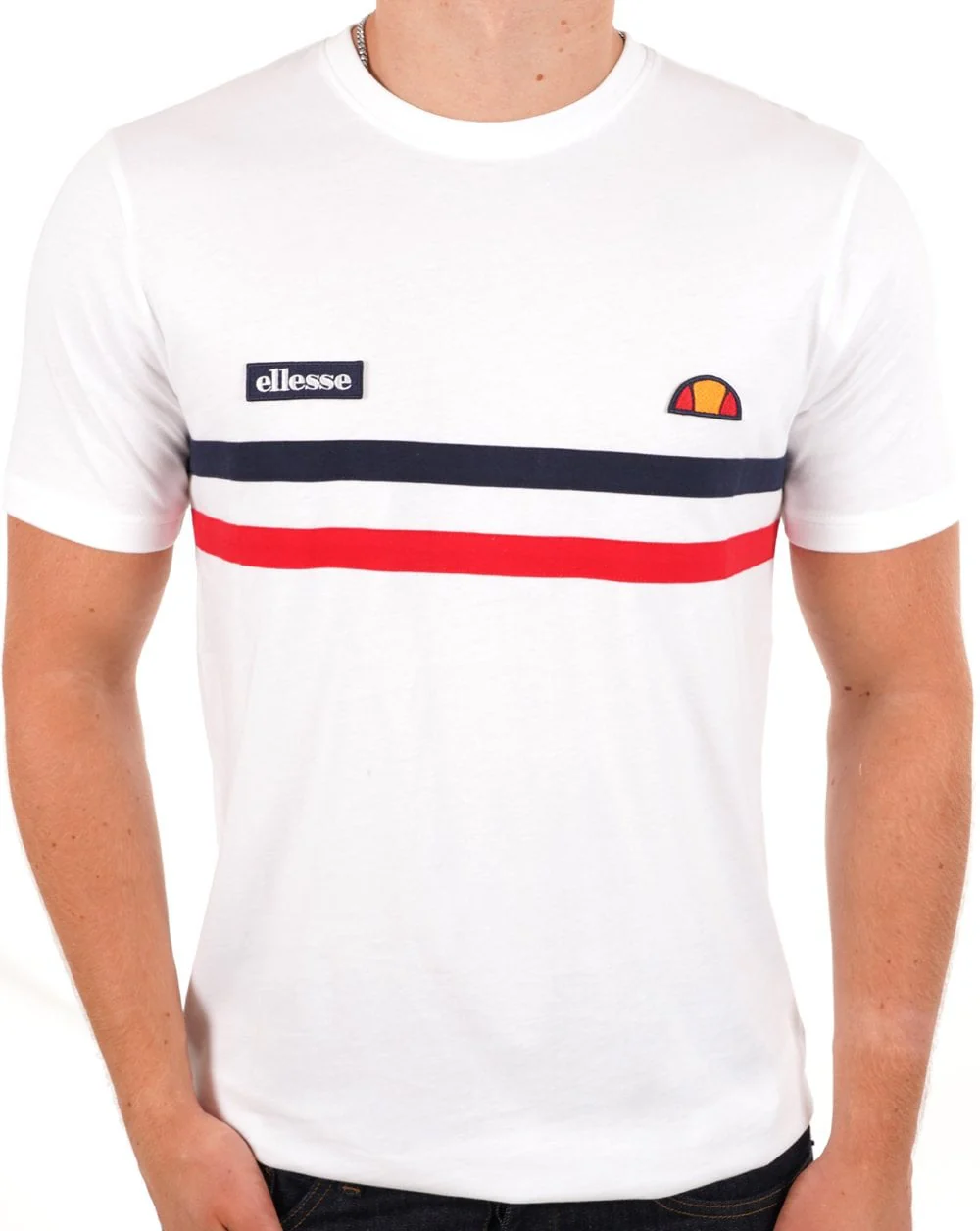 Ellesse Two Stripe T Shirt White - Image 2