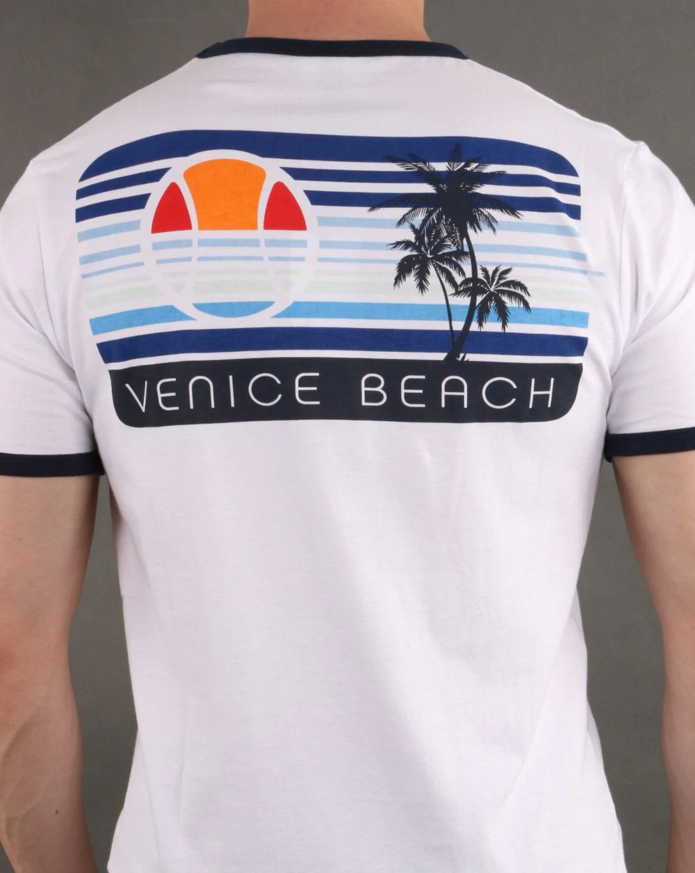 Ellesse Venice Back Print T Shirt White/Blue - Image 3