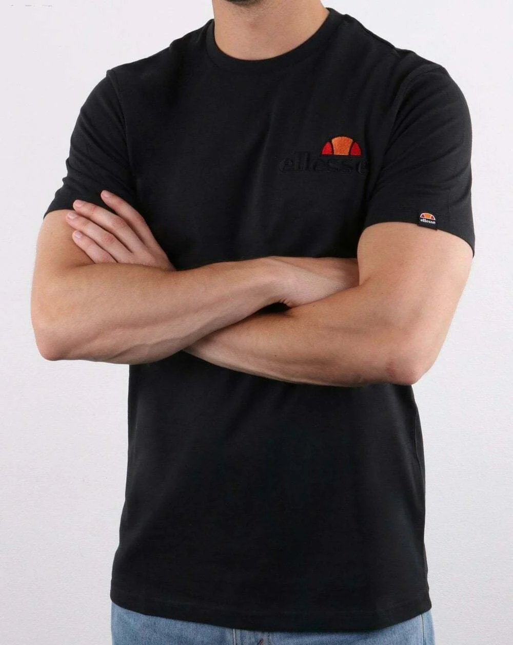 Ellesse Voodoo T Shirt Black Tonal Logo - Image 2
