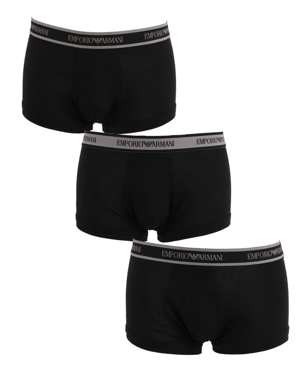 Emporio Armani 3 Pack Boxer Shorts Black/Silver