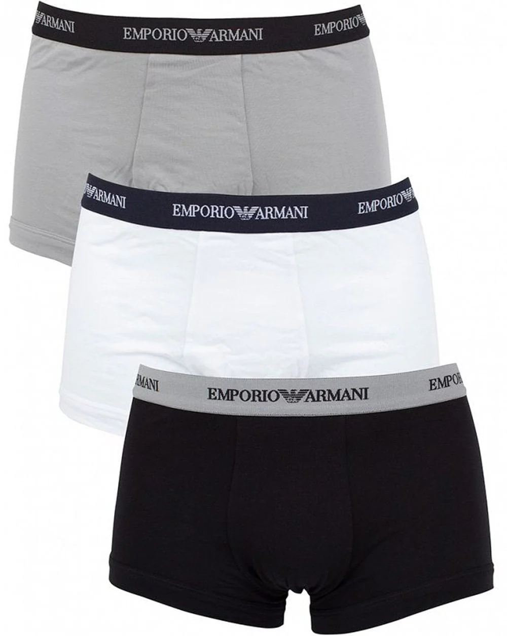 Emporio Armani 3 Pack Boxer Shorts Black/white/grey