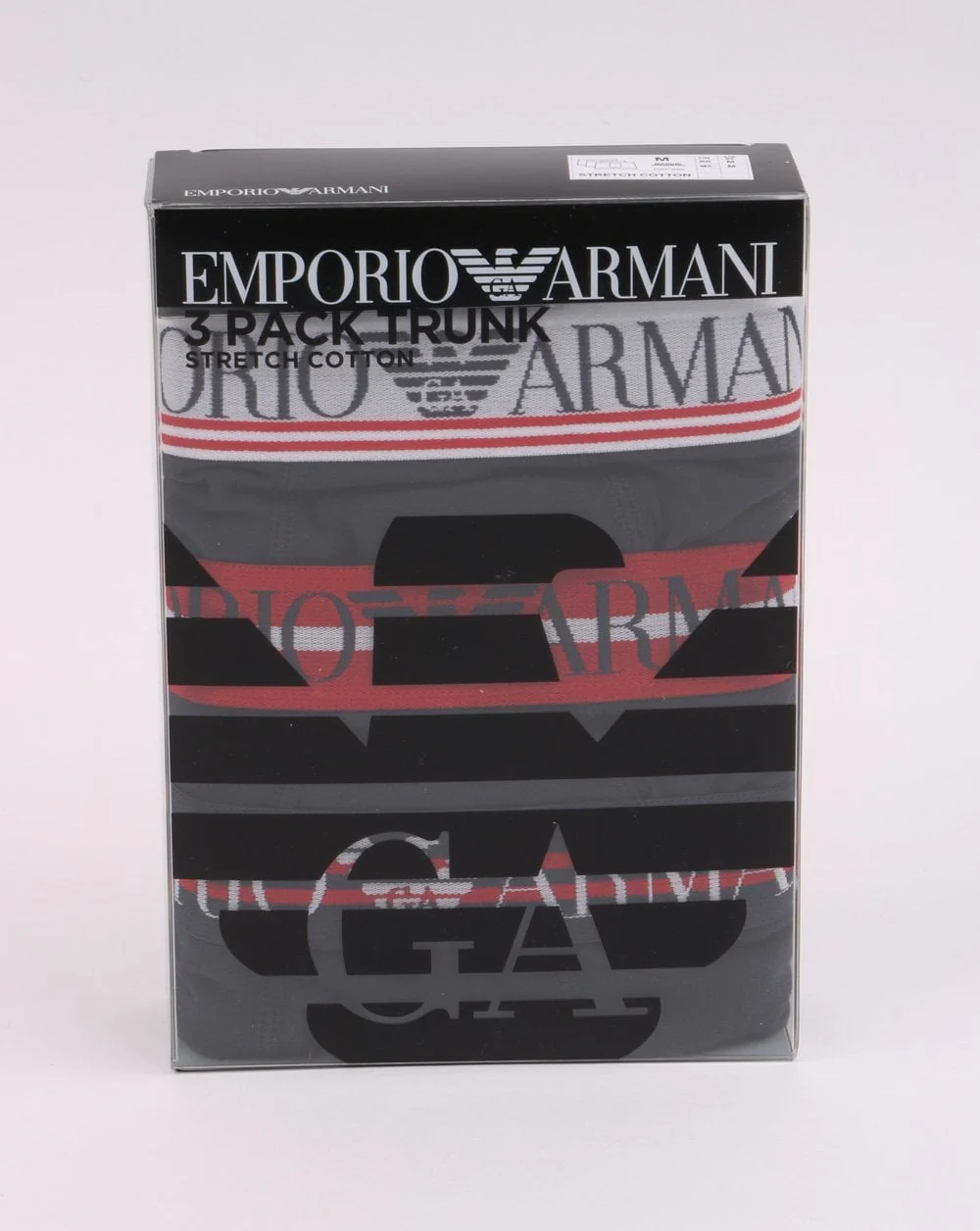 Emporio Armani 3 Pack Boxer Shorts Navy/red - Image 2
