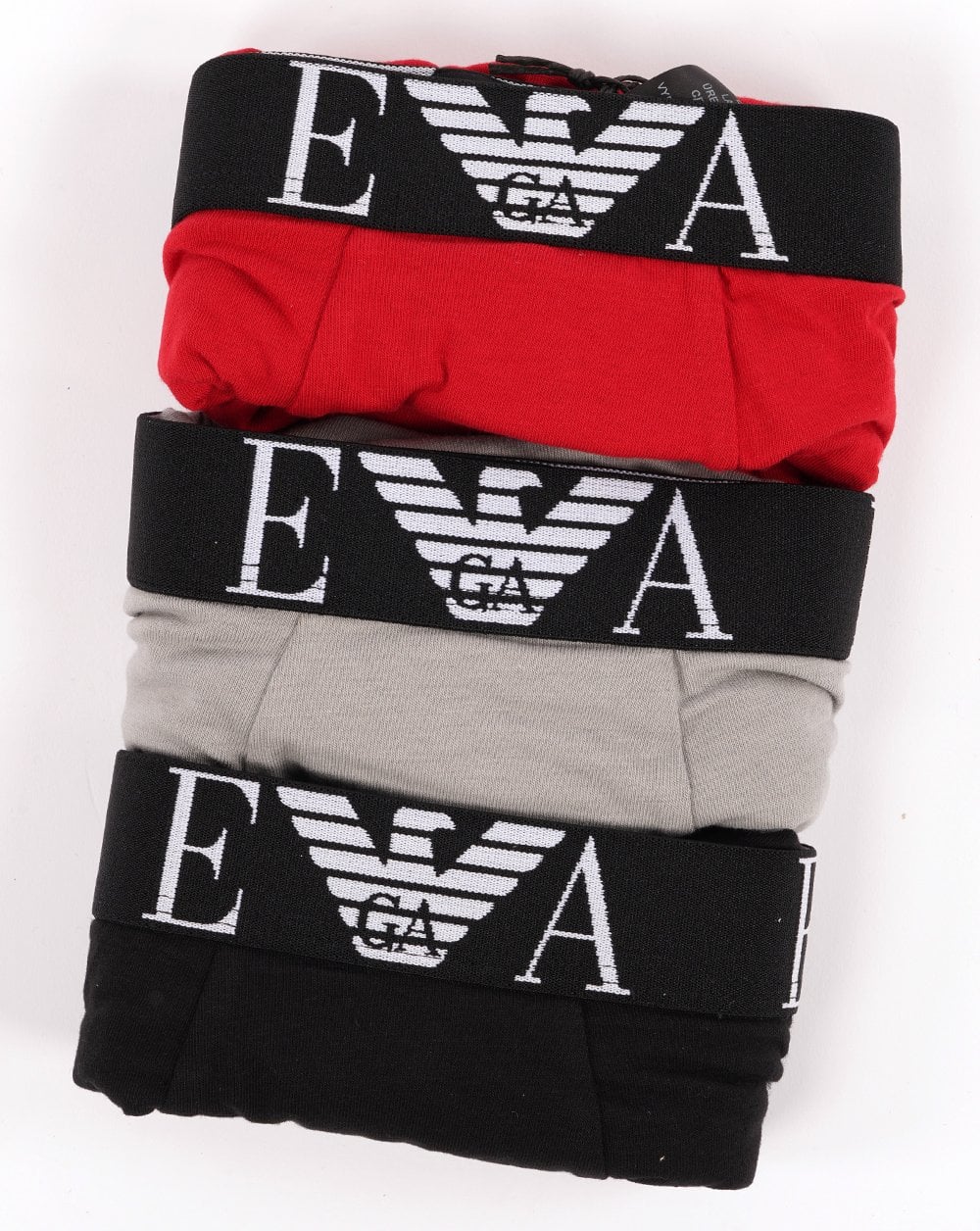 Emporio Armani 3 Pack Boxer Shorts Red/Stone/Black - Image 2