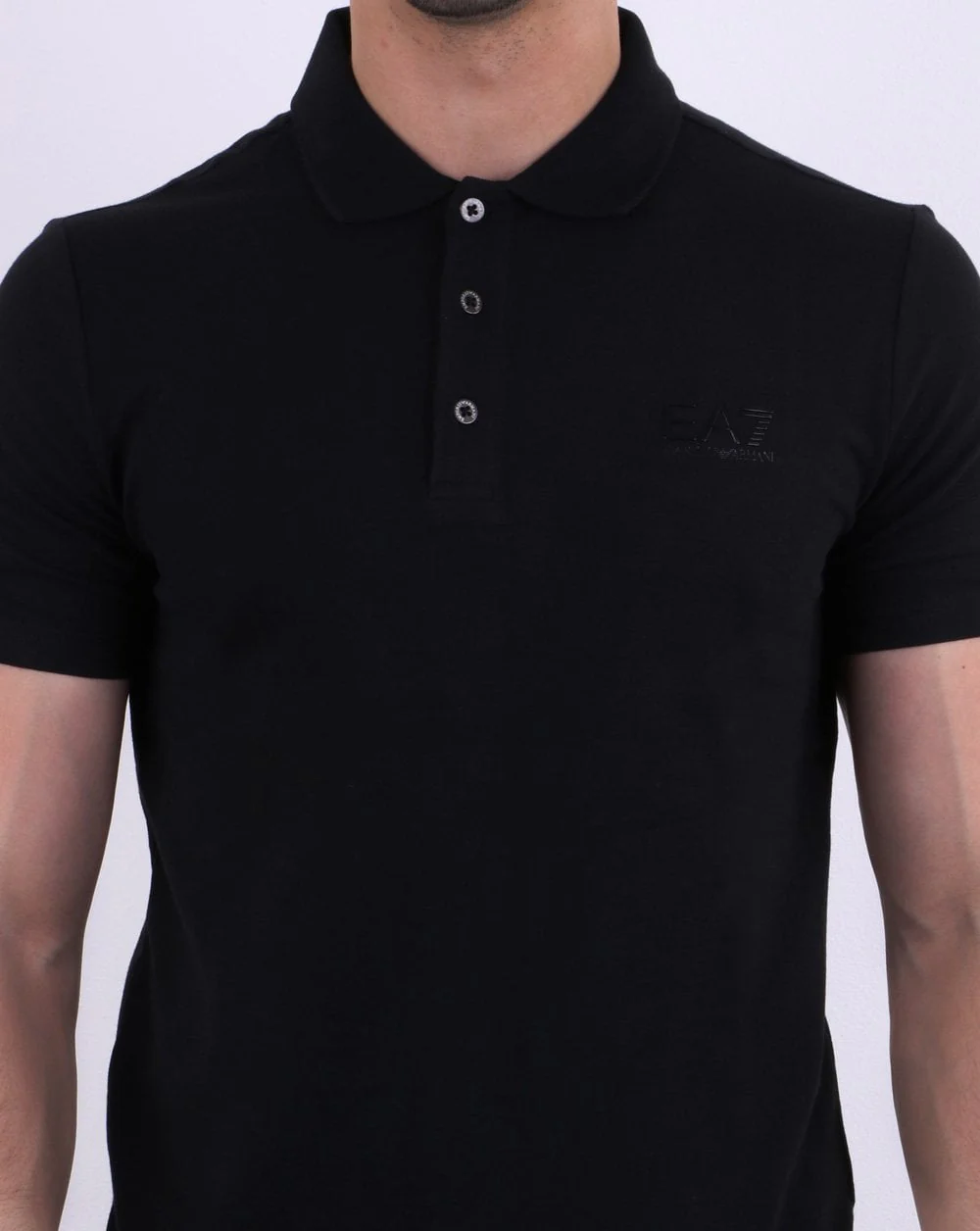 Emporio Armani EA7 Core Logo Pique Polo Shirt Black - Image 4