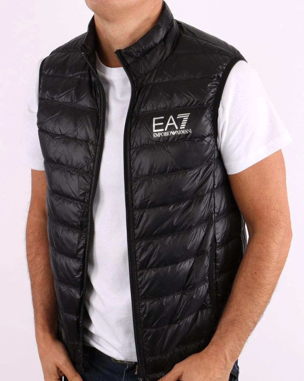 Emporio Armani EA7 Core Logo Zip Down Vest Black - Image 3