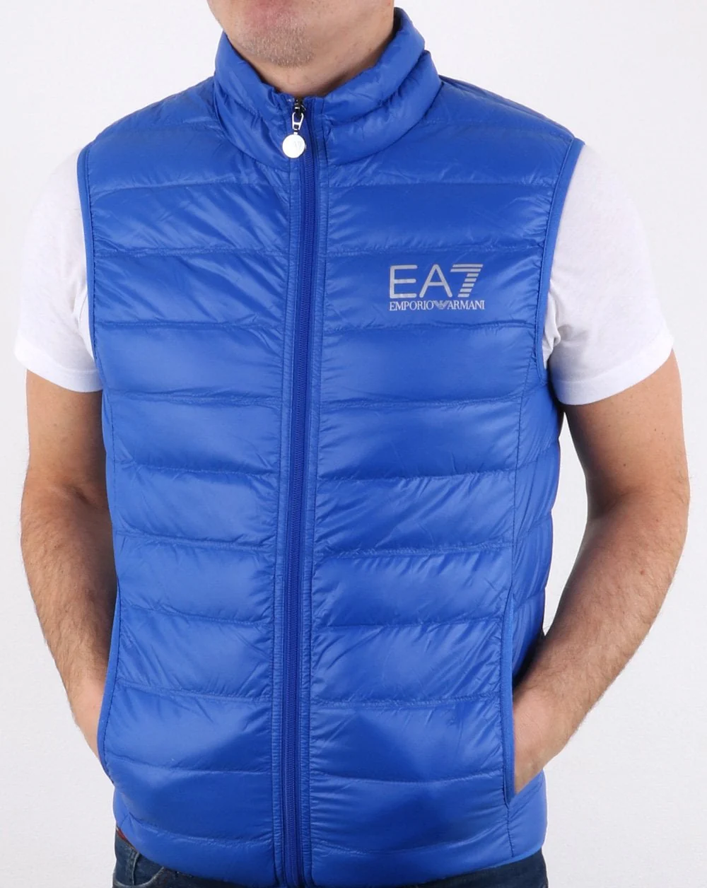 Emporio Armani EA7 Core Logo Zip Down Vest Royal Blue