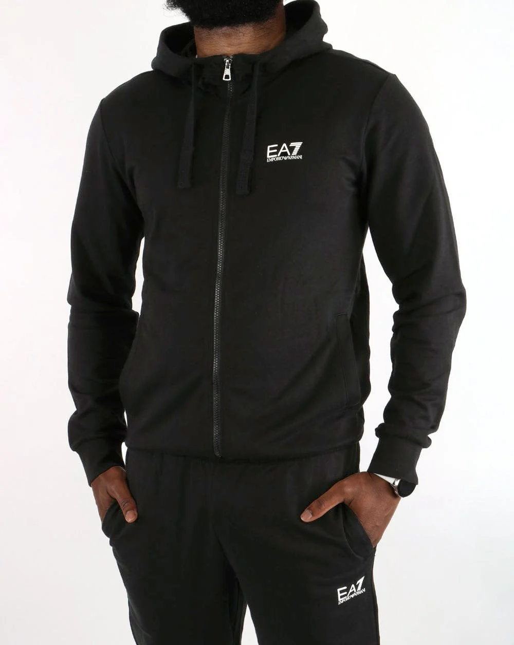 Emporio Armani EA7 Cotton Tracksuit Black - Image 2