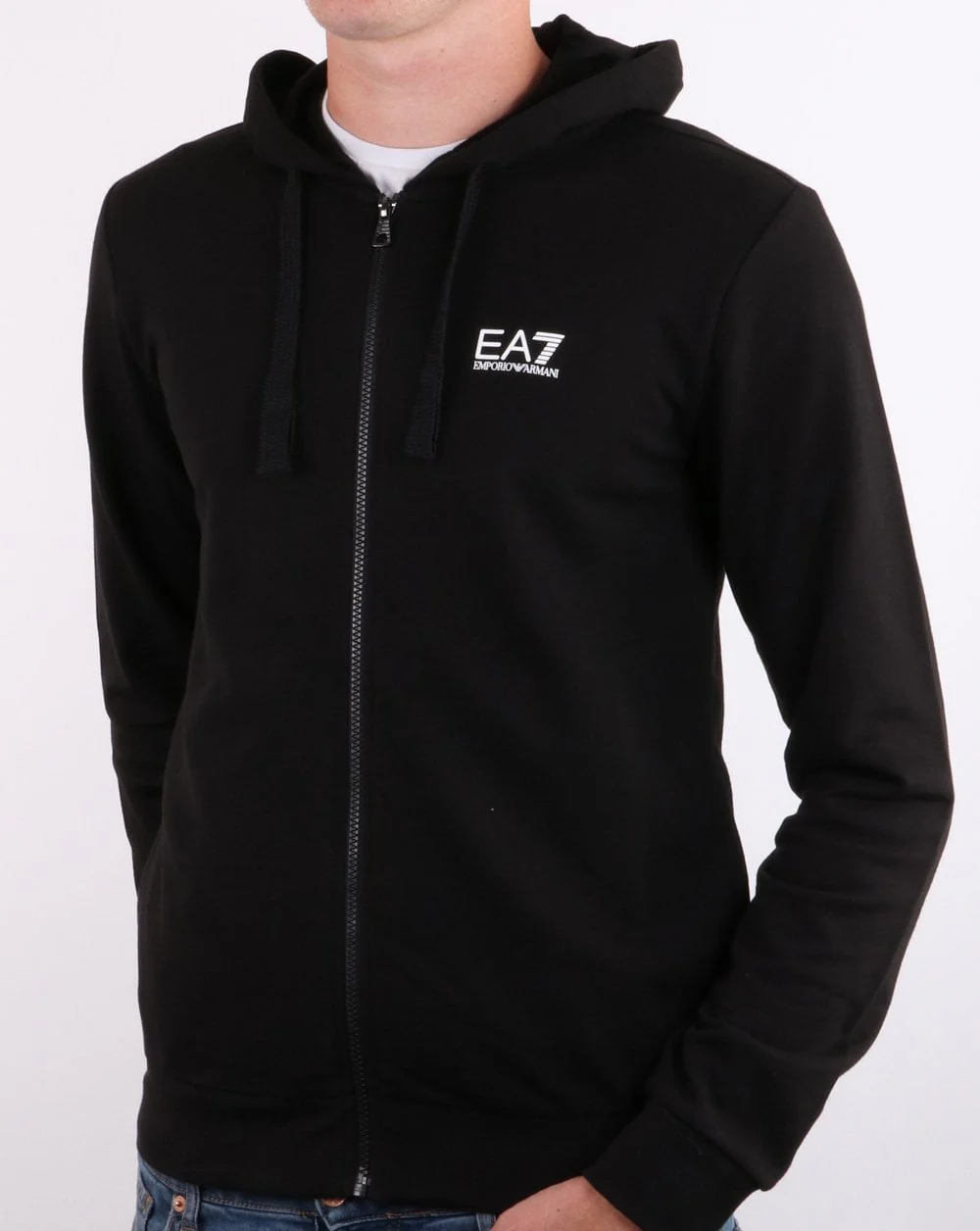 Emporio Armani EA7 Hoodie Black/White - Image 2