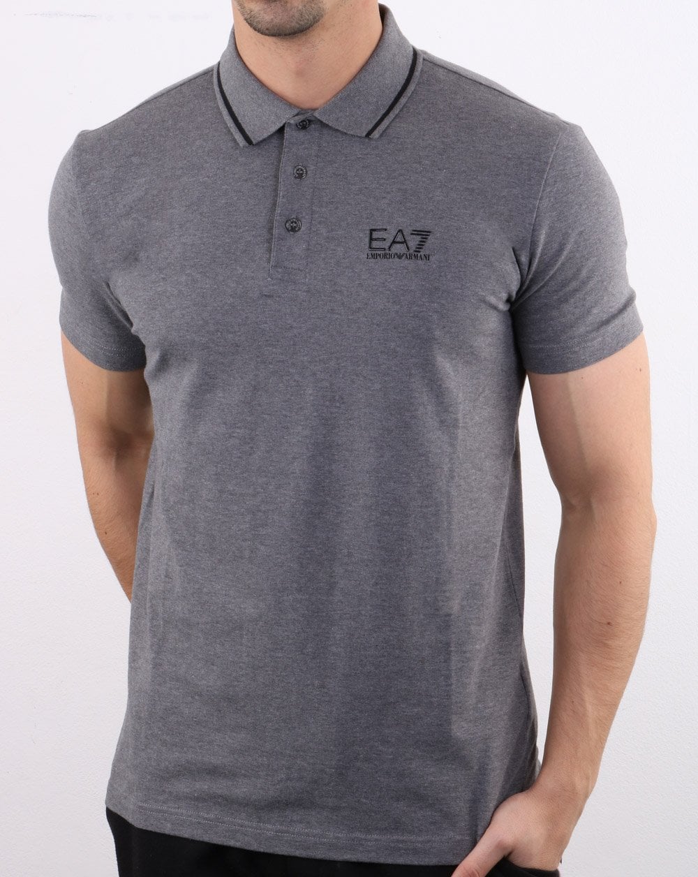 Emporio Armani EA7 Polo Shirt Dark Grey - Image 3