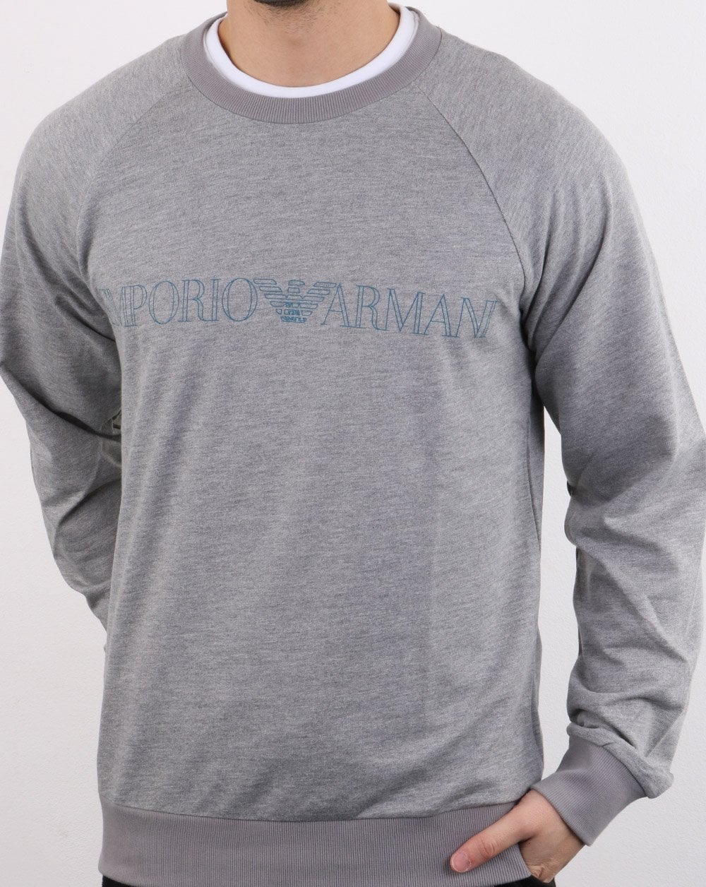 Emporio Armani EA7 Sweatshirt Grey Melange - Image 3