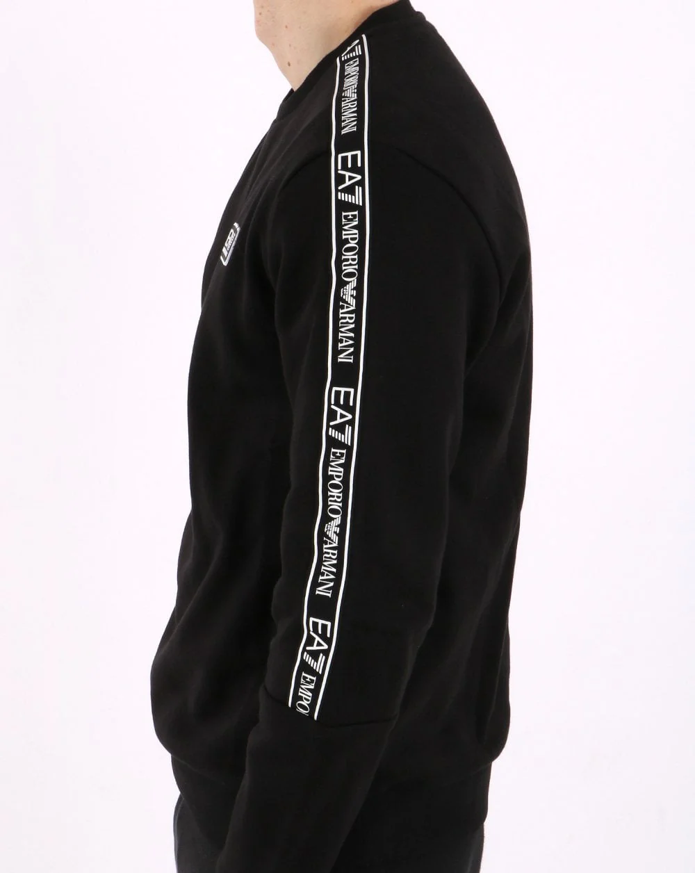 Emporio Armani EA7 Tape Logo Sweatshirt Black - Image 4