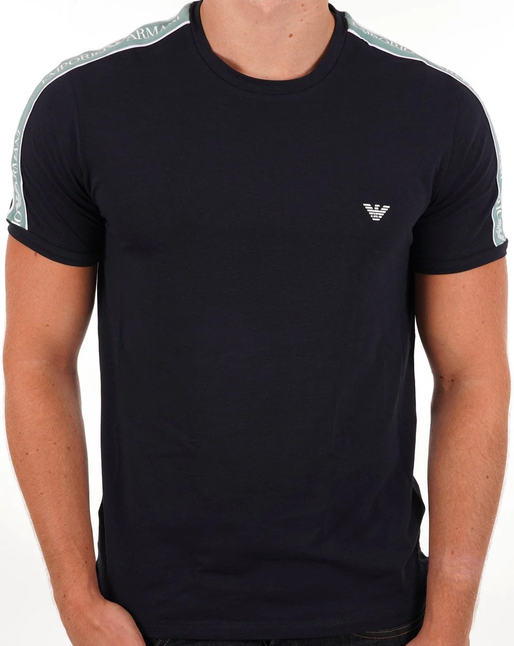 Emporio Armani Taping T-shirt Navy/Green - Image 3