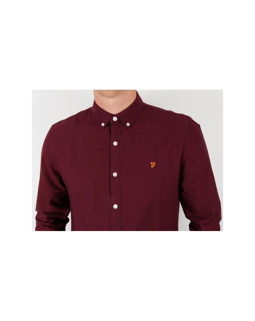 Farah Brewer Shirt Burgundy - Image 3