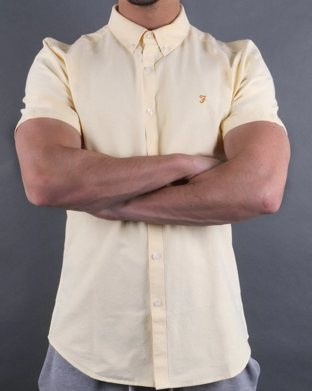 Farah Brewer Short Sleeve Shirt Fresh Yellow - Image 3