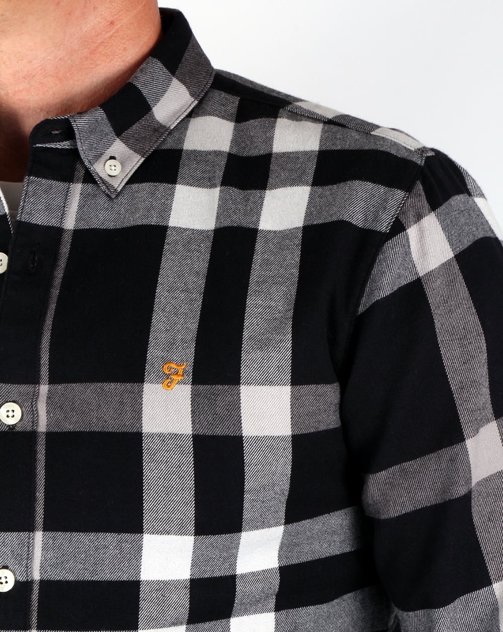 Farah Chapel Check Shirt Black - Image 2