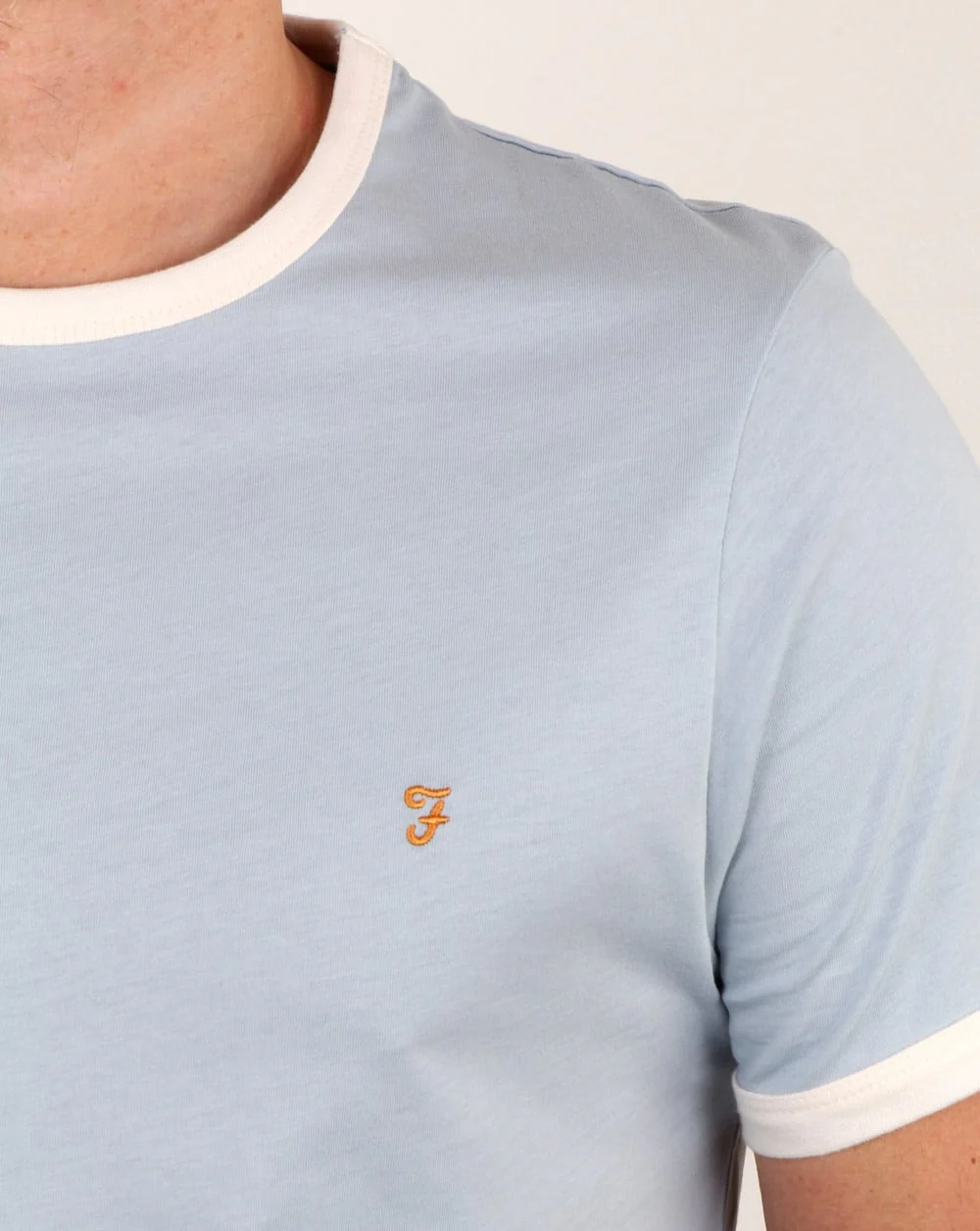 Farah Groves Ringer T Shirt Lake Blue - Image 2