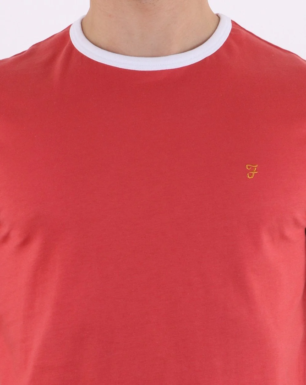 Farah Groves Ringer T Shirt Red Coat - Image 4
