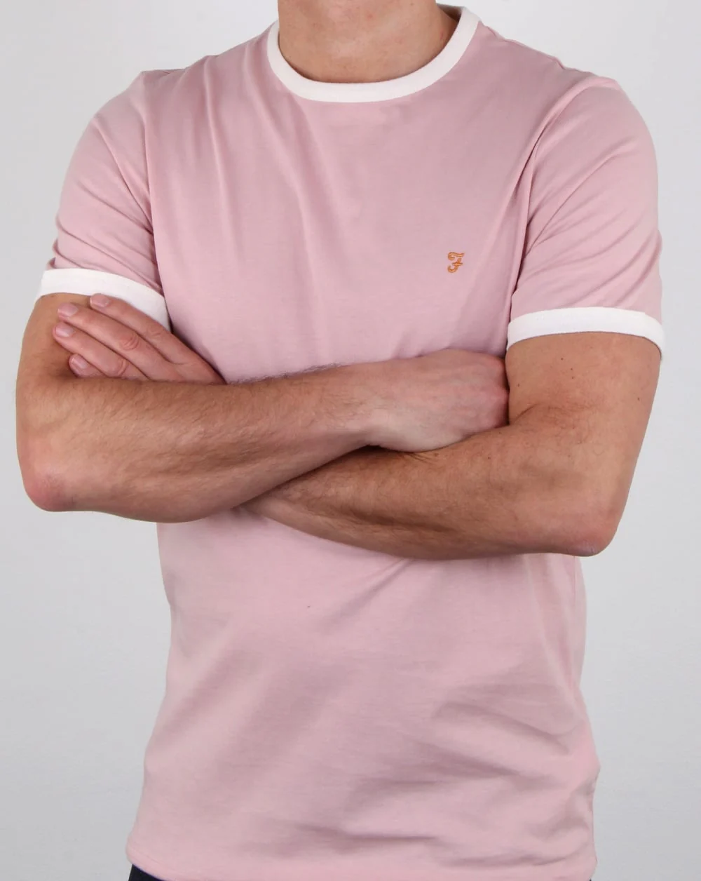 Farah Groves Ringer T Shirt Rose - Image 3