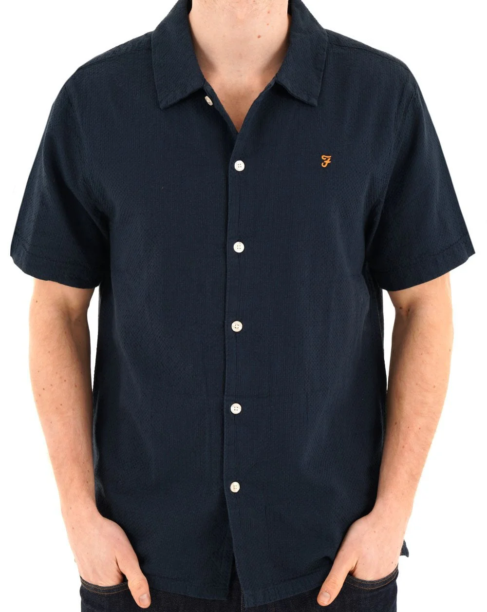 Farah Kirby SS Shirt True Navy - Image 3