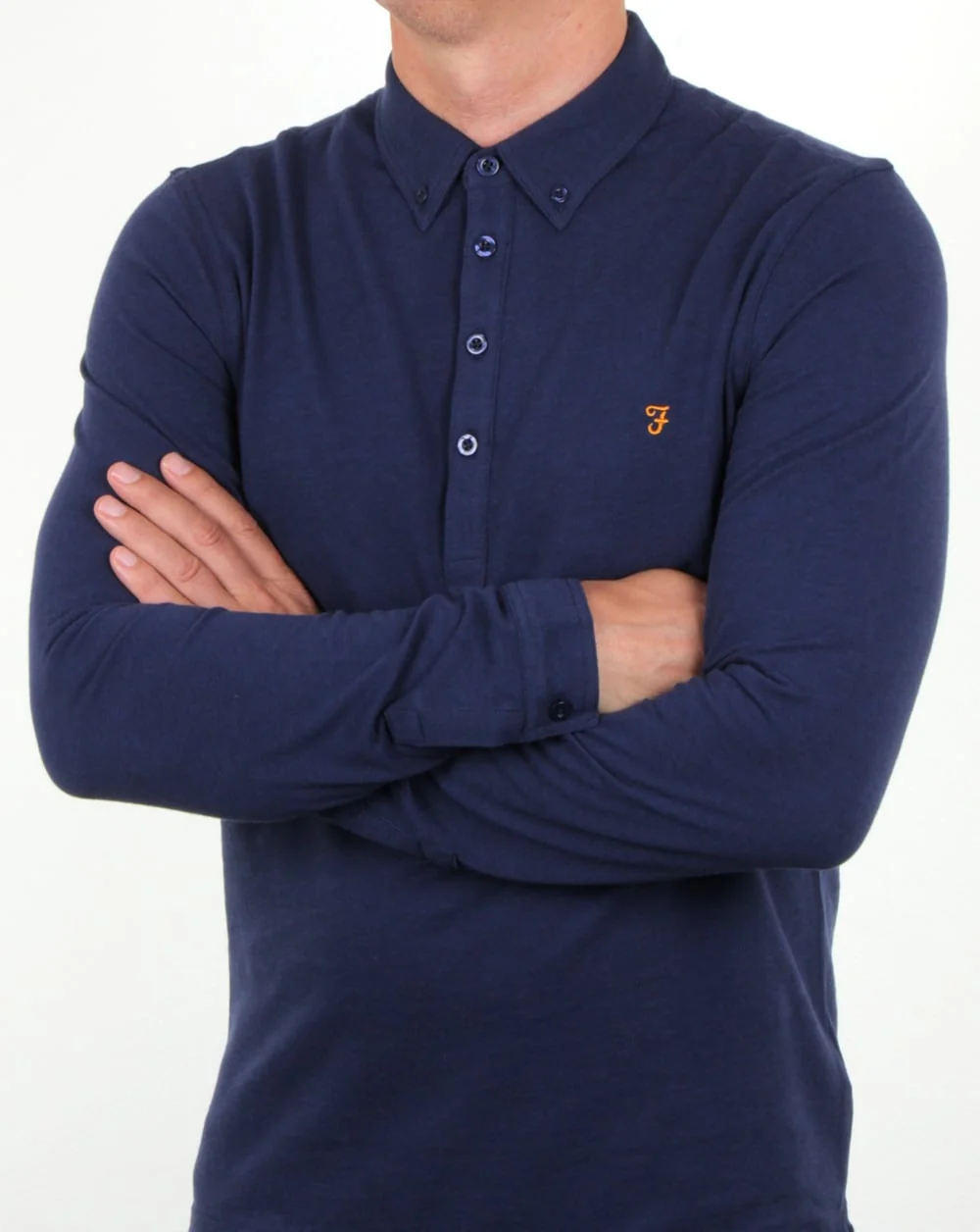 Farah Merriweather Polo Shirt in fresh Navy - Image 3