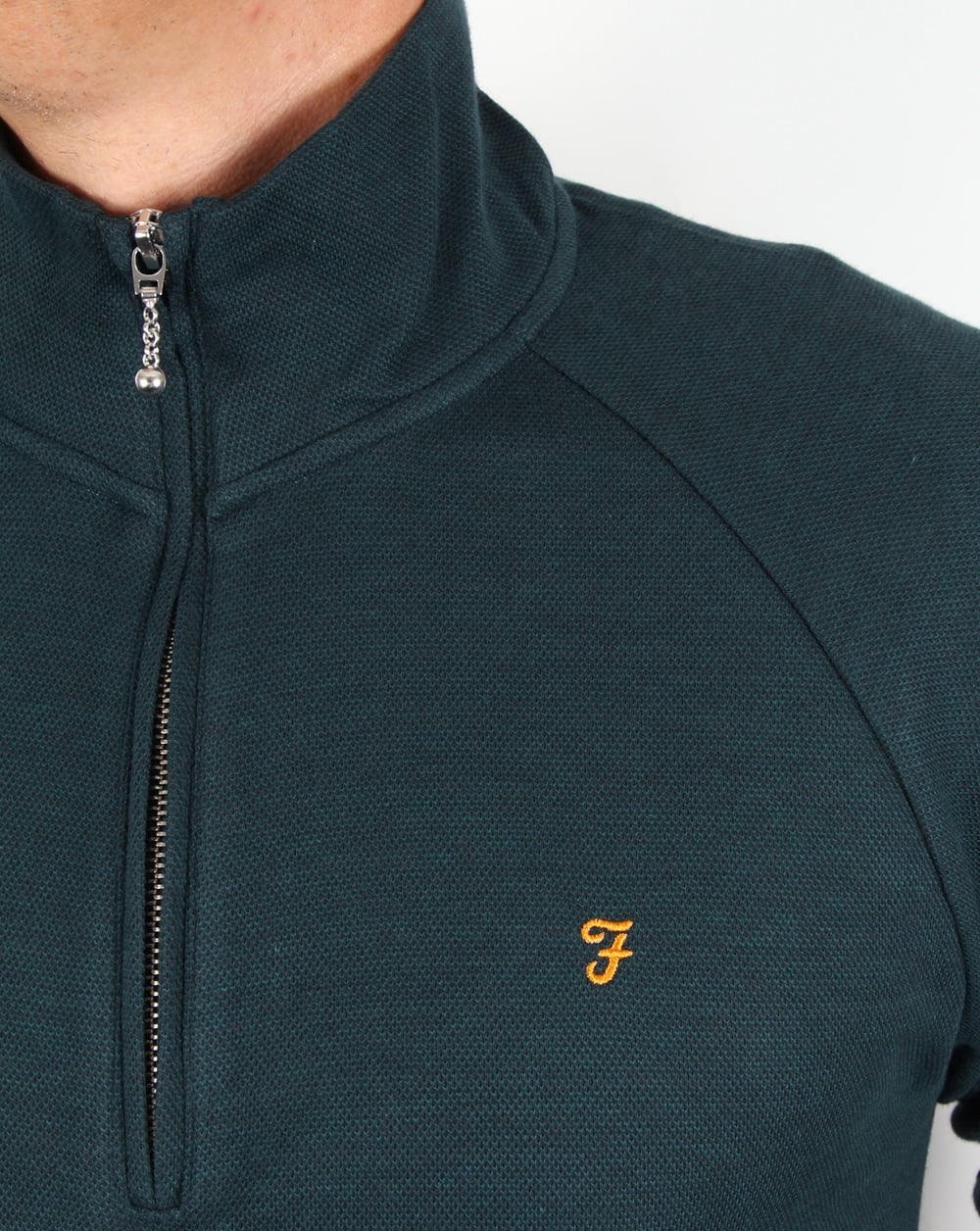 Farah QTR Zip jumper Deep Green - Image 3