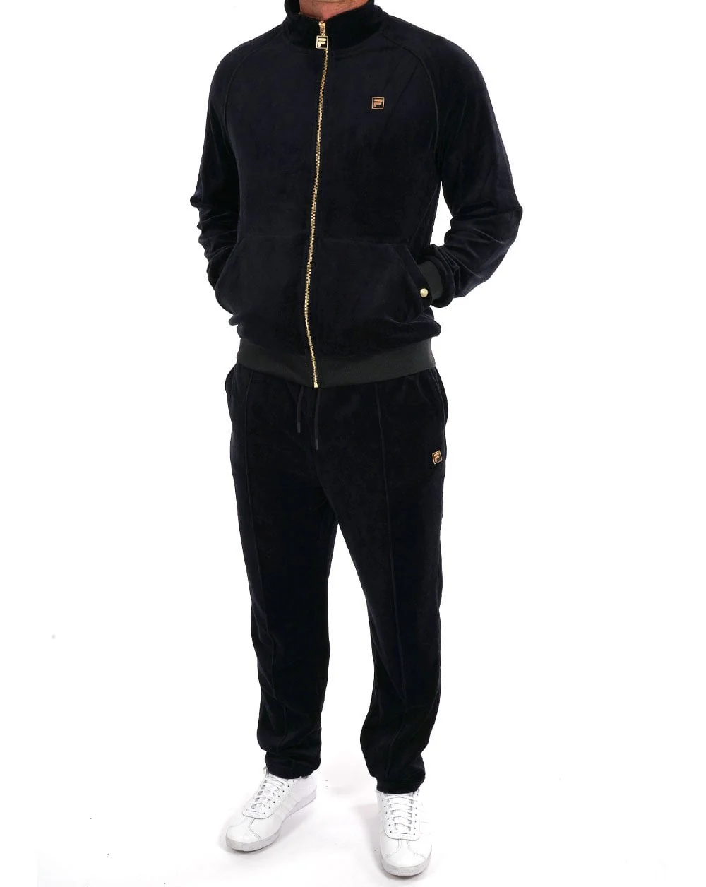 Fila Gold Bell Velour Track Pants Black - Image 3