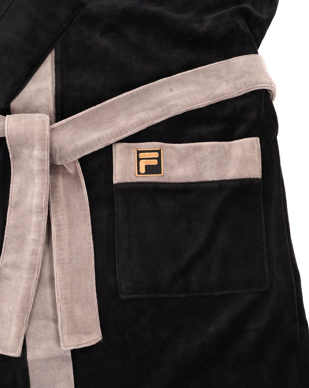 Fila Gold Dressing Gown Black/Grey - Image 2