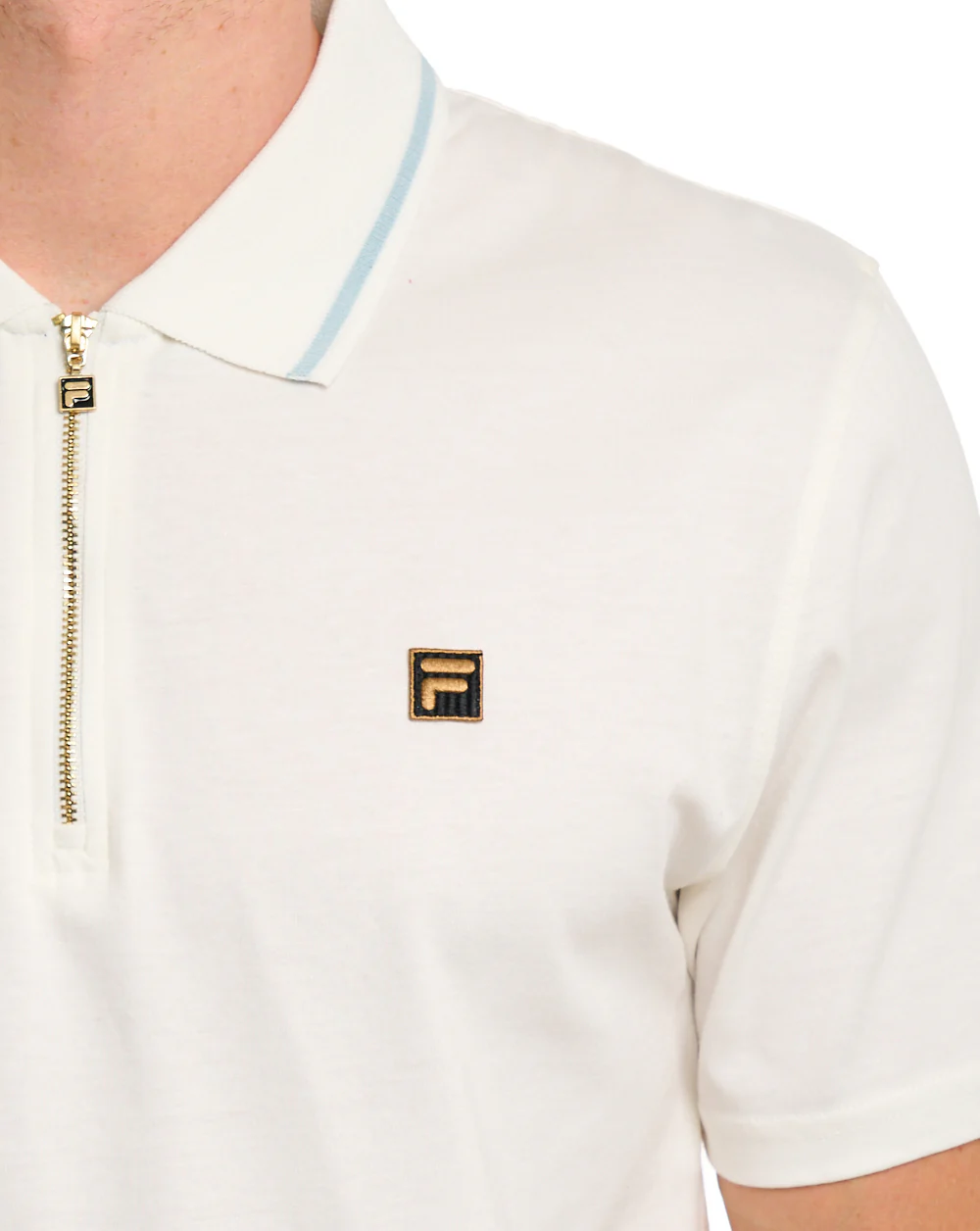Fila Gold Lemar Zip Polo Off White - Image 2