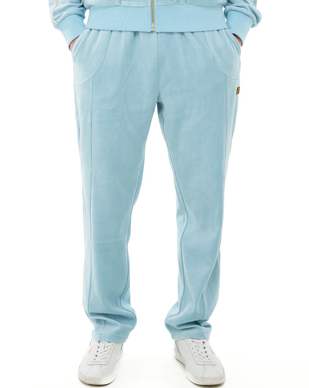 Fila Gold Fella Velour Track Pants Sterling Blue - Image 2