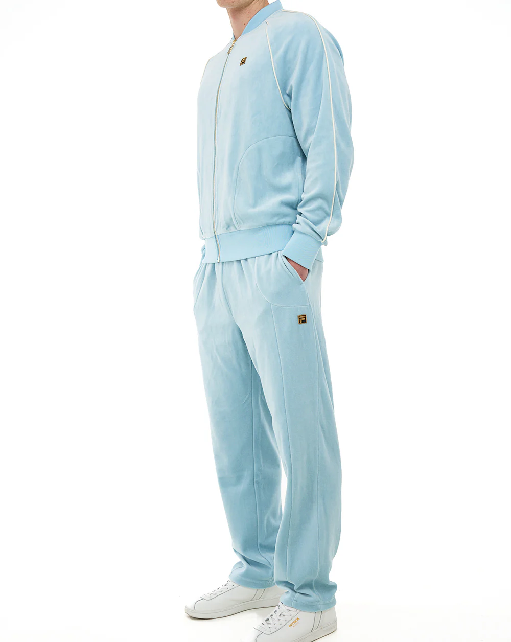 Fila Gold Fella Velour Track Pants Sterling Blue - Image 3