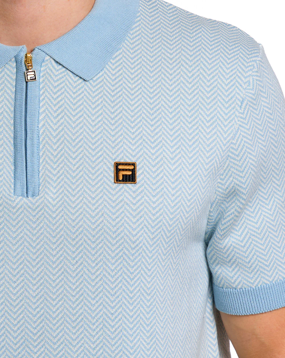 Fila Gold Marty Herringbone Polo Sterling Blue - Image 3
