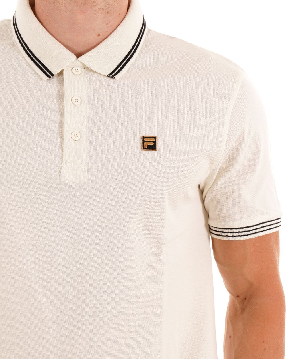 Fila Gold Soren Polo Shirt Off White - Image 2