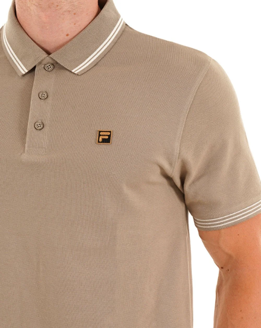 Fila Gold Soren Polo Shirt Vintage Khaki - Image 2