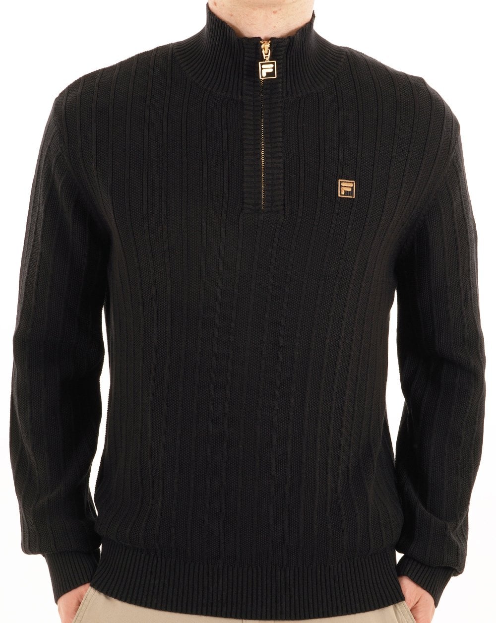 Fila Gold Stevie 1/4 Zip Funnel Knit Black - Image 2