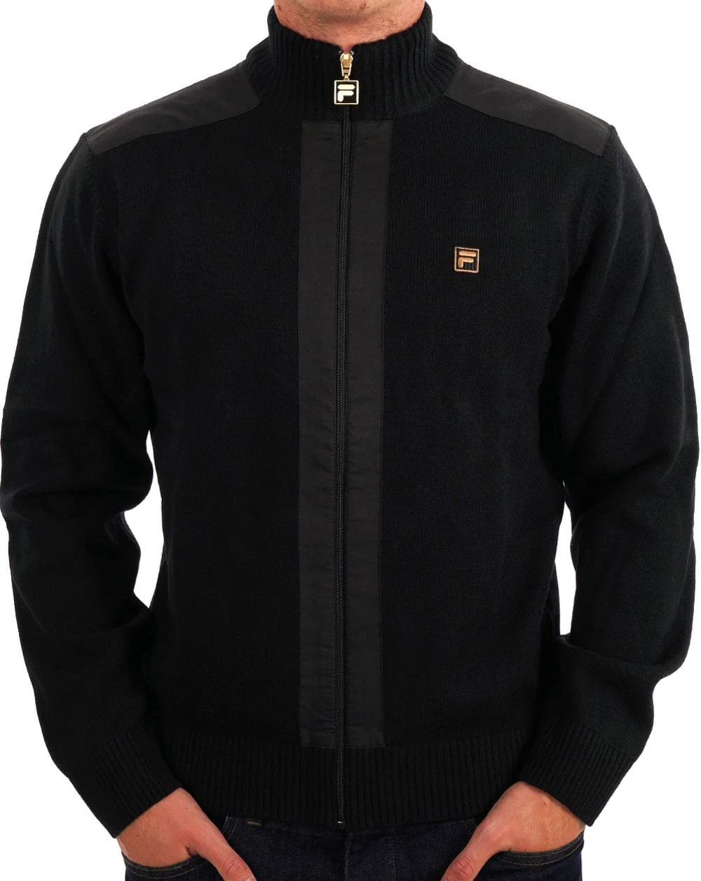 Fila Gold Zip Through Knit Black