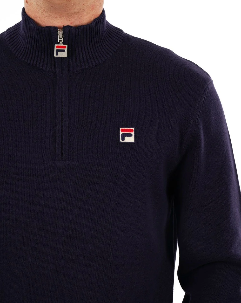 Fila Vintage Knitted 1/4 Zip Navy - Image 2