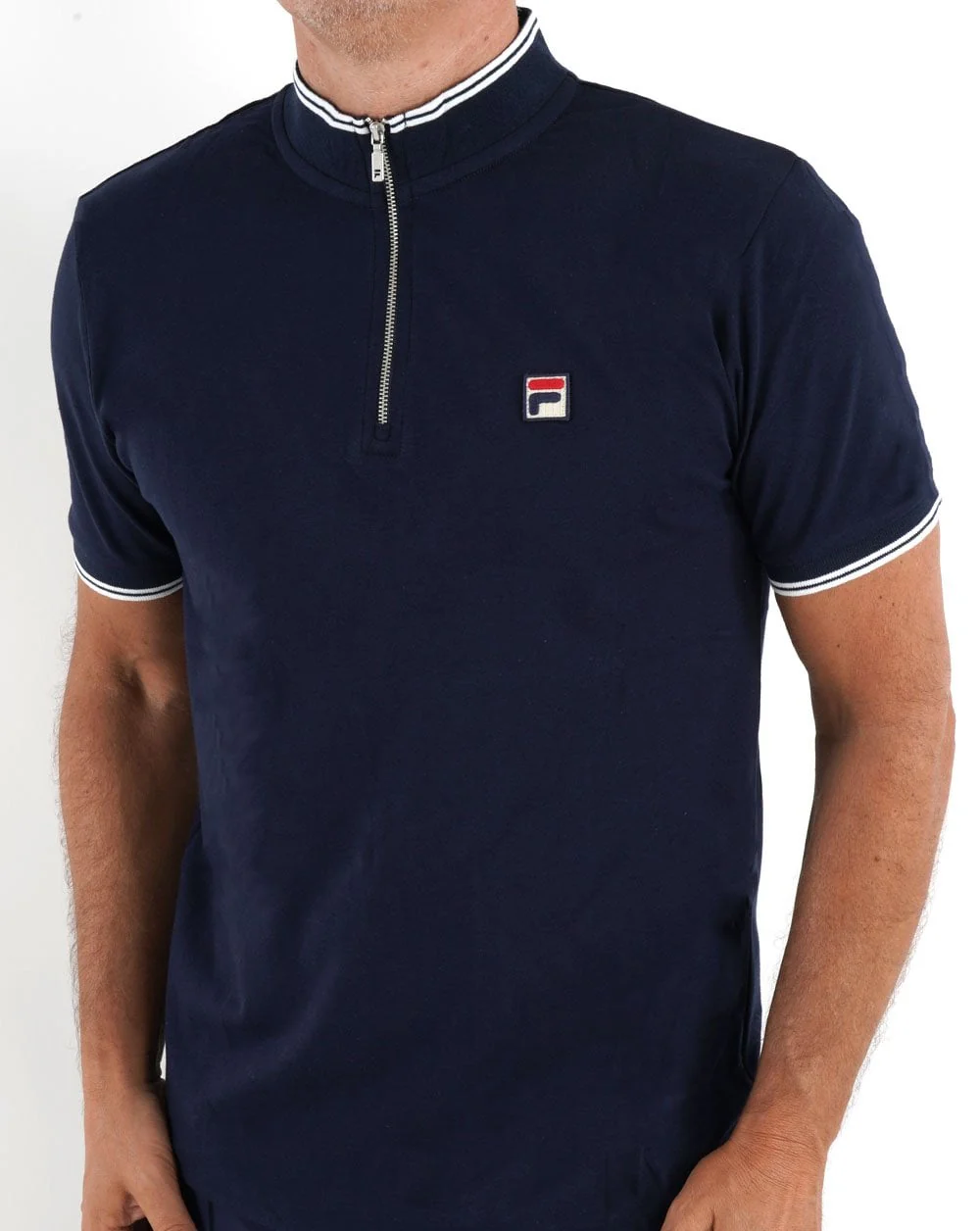 Fila Vintage 1/4 Zip Polo Navy - Image 2