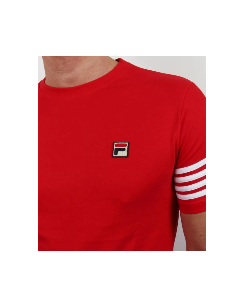 Fila Vintage 4 Stripe T-shirt Red - Image 2