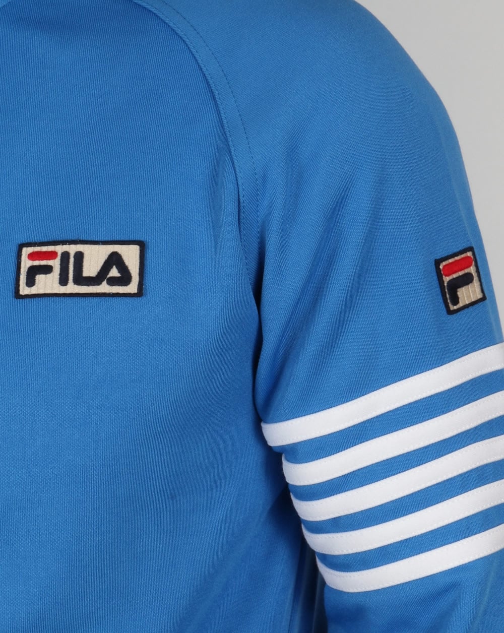 Fila Vintage 5 Stripe Track Top Ocean Blue/White - Image 3