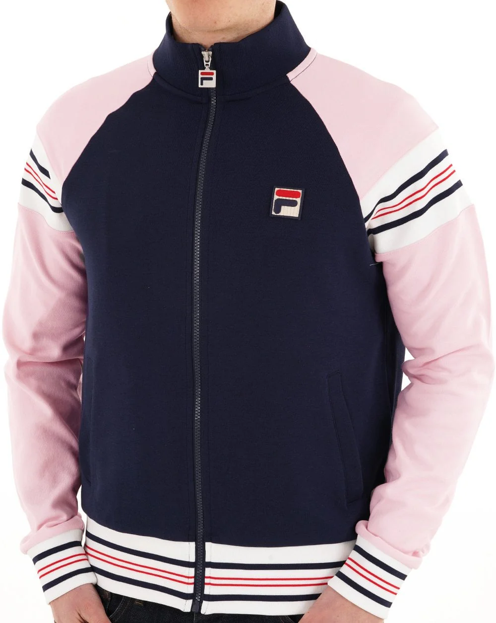 Fila Vintage Advantage Track Top Navy Soft Pink - Image 2