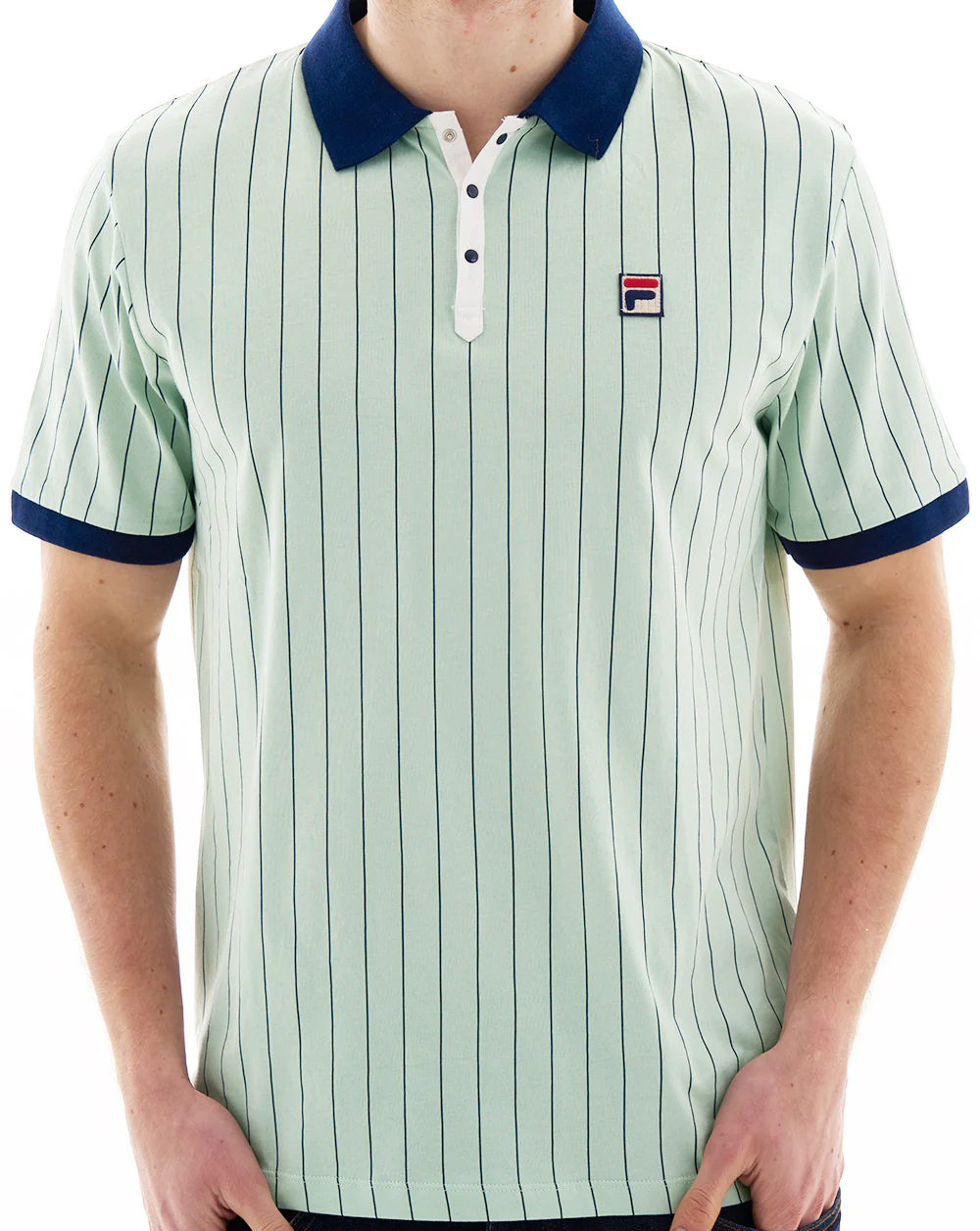 Fila Vintage BB1 Polo Shirt Soft Green / Navy - Image 3