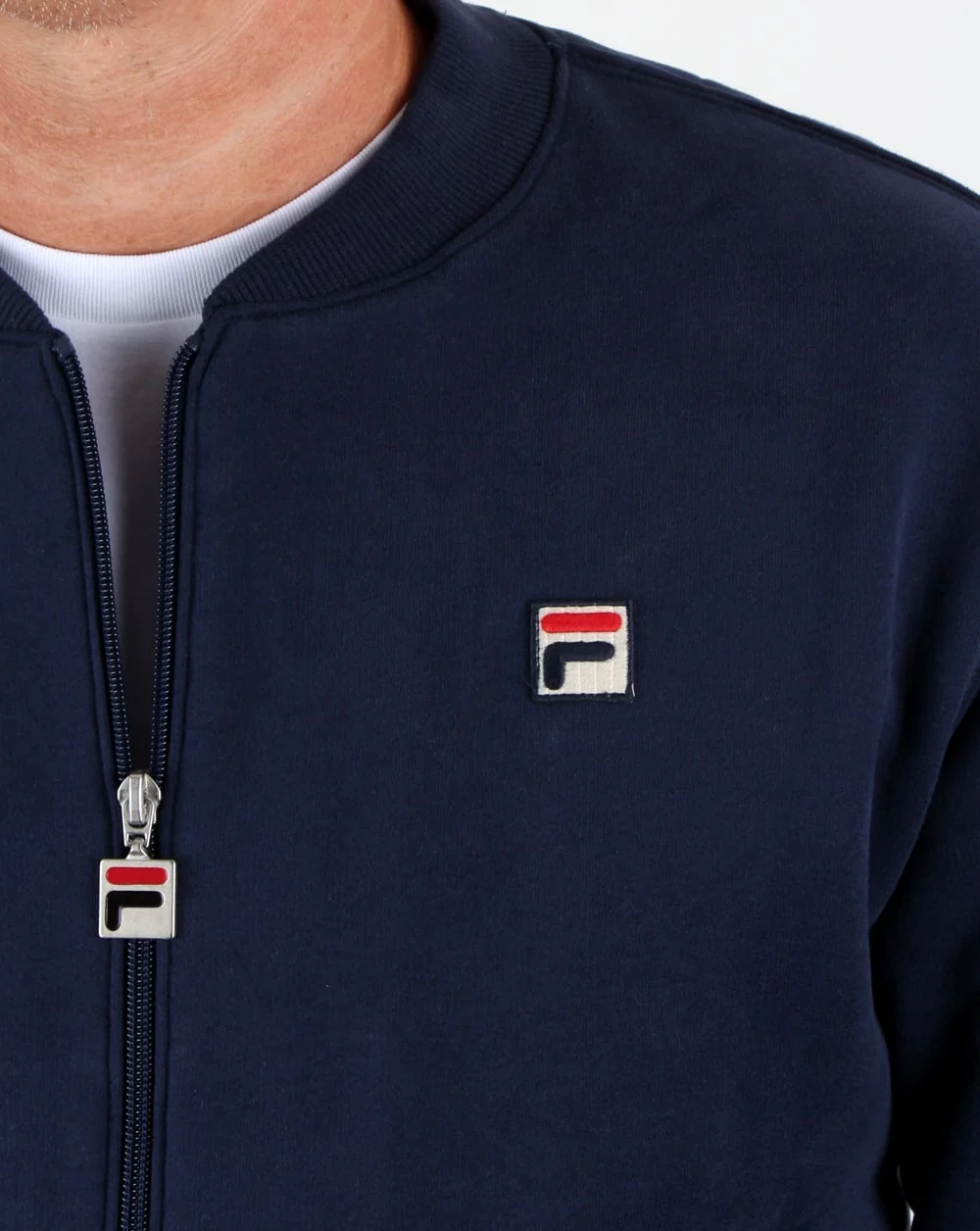Fila Vintage Borg Collar Fleece Top Navy - Image 2