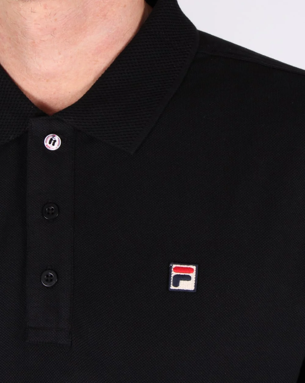 Fila Vintage Brizzi Polo Shirt Black - Image 2