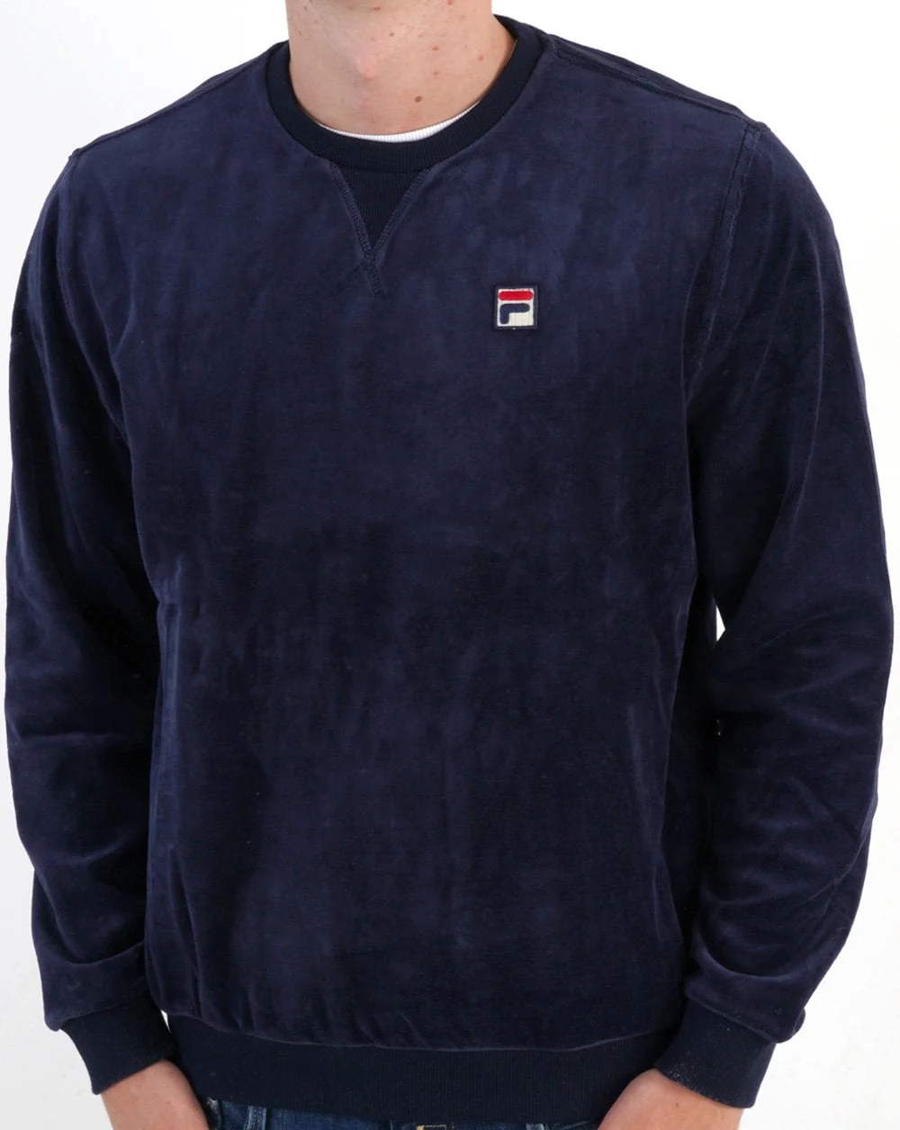 Fila Vintage Classy Velour Sweat Navy - Image 2
