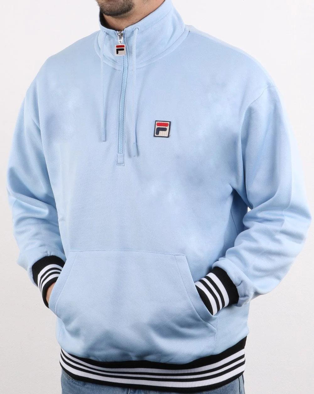 Fila Vintage Cole 1/2 Zip Sweatshirt Soft Sky - Image 4