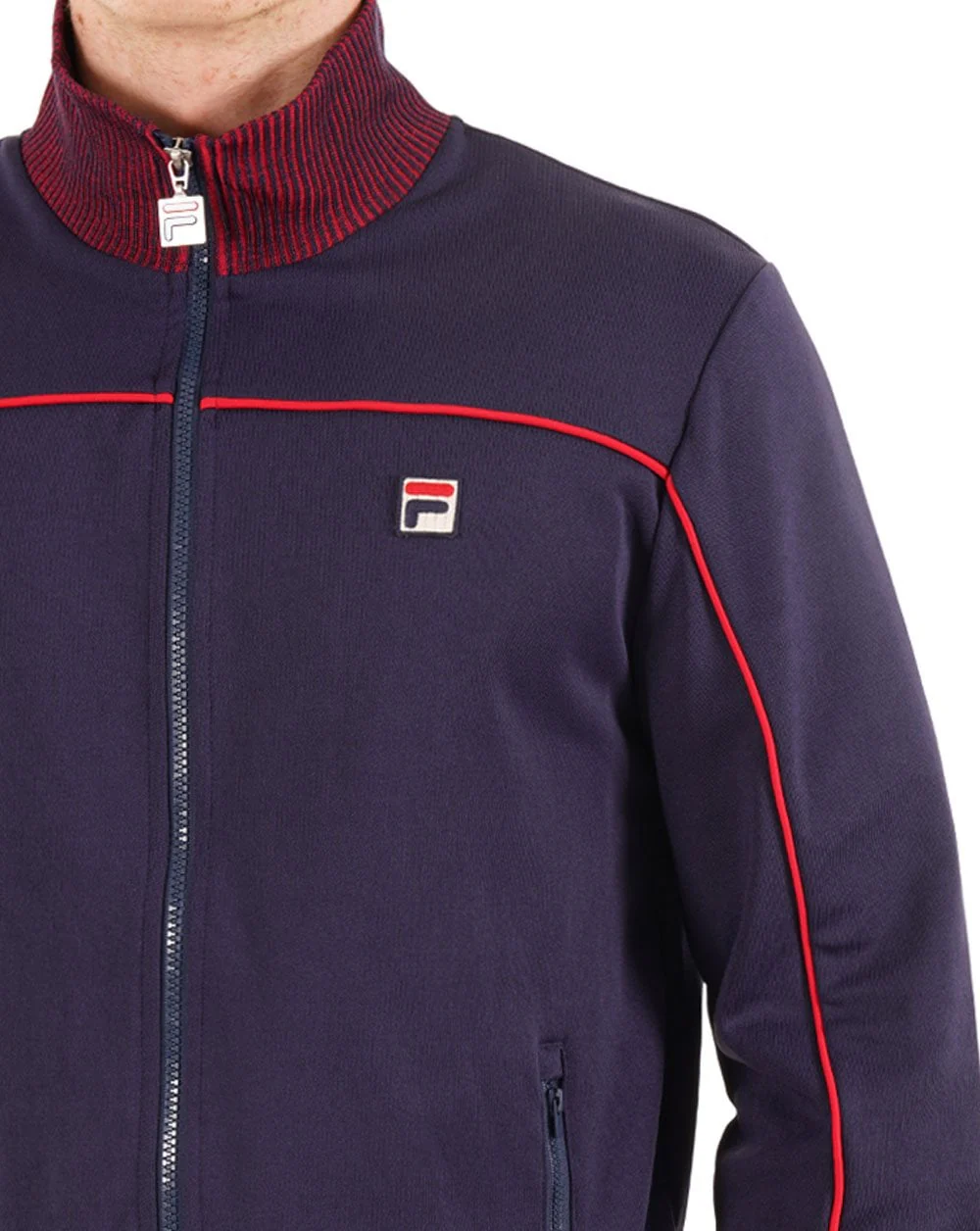 Fila Vintage Contrast Piped Track Top Navy - Image 3