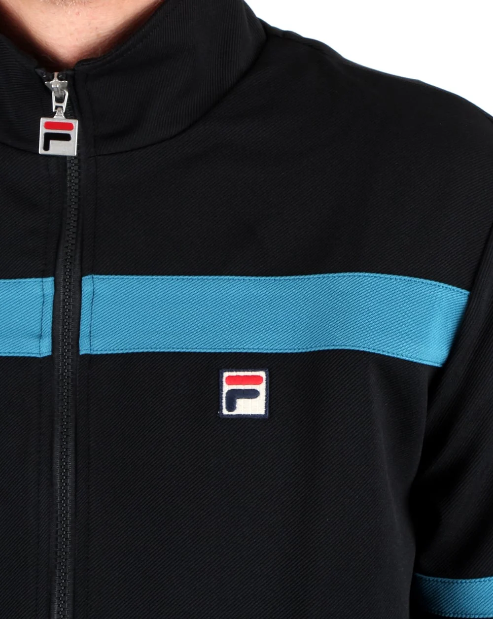 Fila Vintage Courto Track Top Black/ Blue - Image 2